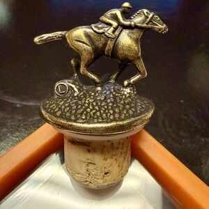 Blanton's Bourbon Whiskey Bottle Stopper w/Race Horse & Jockey, Letter L